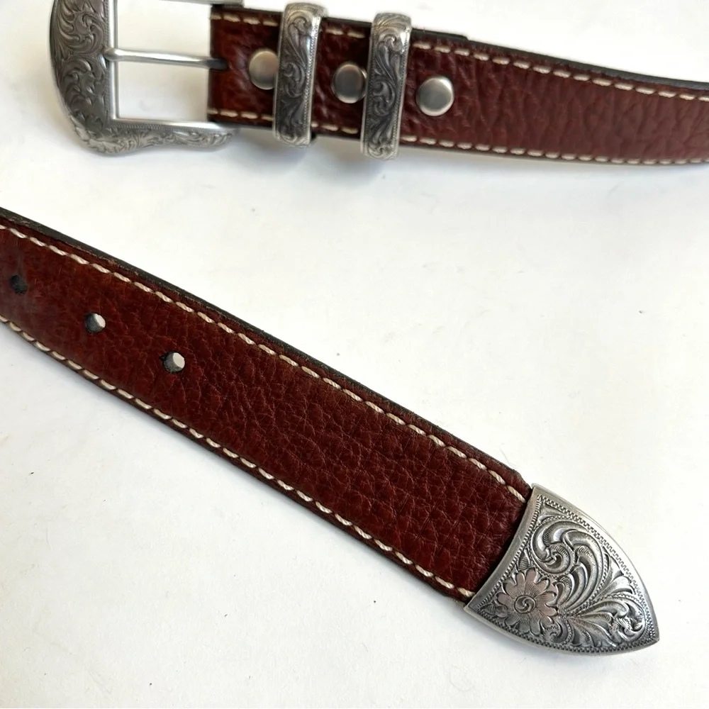 Vintage Bison Wild Bill Belt in Brown Peanut 42